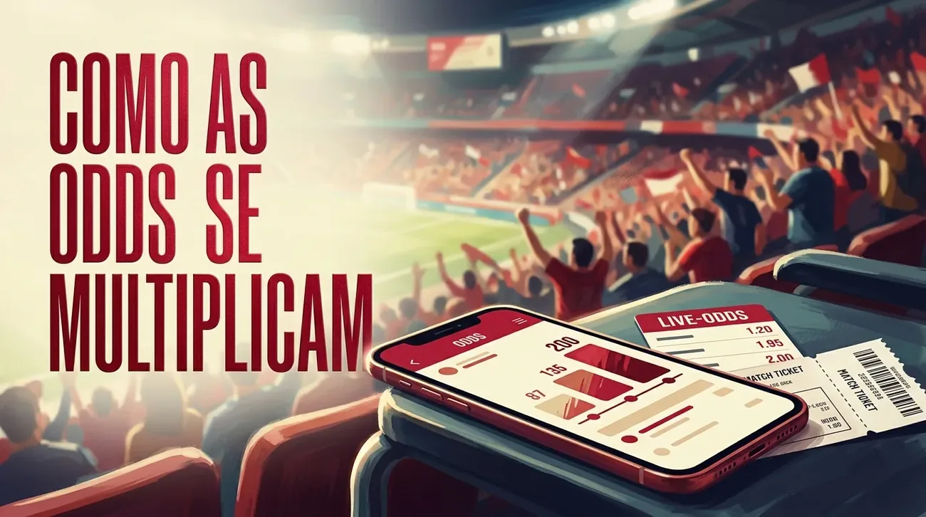 Smartphone displaying multiplying odds on a stadium armrest.